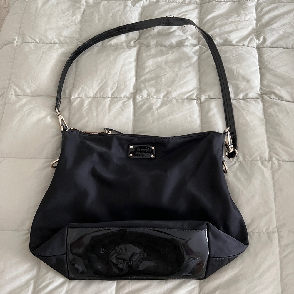 Kate Spade nylon and patent leather satchel